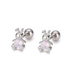 1-Pair-Cute-Rabbit-Sterling-Silver-Inlay-Rhinestones-Ear-Studs