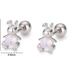 1-Pair-Cute-Rabbit-Sterling-Silver-Inlay-Rhinestones-Ear-Studs-display-picture-6