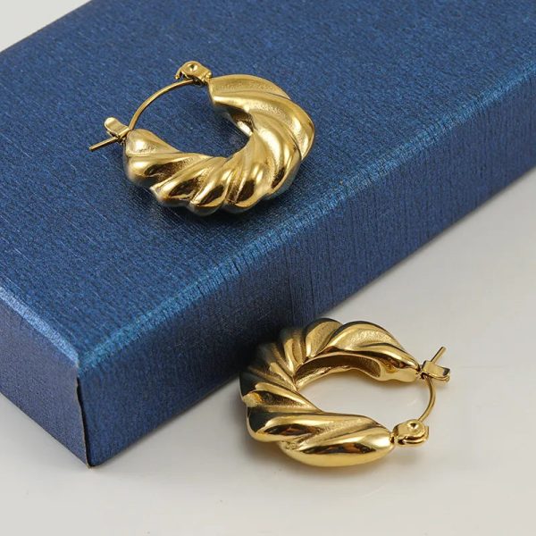 1-Pair-Fashion-U-Shape-Plating-304-Stainless-Steel-18K-Gold-Plated-Earrings