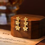 1-Pair-Simple-Style-Flower-Inlay-Sterling-Silver-Zircon-Drop-Earrings