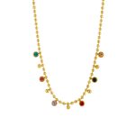 Basic-Geometric-Titanium-Steel-Gold-Plated-Rhinestones-Necklace-1-Piece-display-picture-1