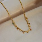 Basic-Geometric-Titanium-Steel-Gold-Plated-Rhinestones-Necklace-1-Piece-display-picture-7
