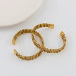 Fashion-C-Shape-304-Stainless-Steel-18K-Gold-Plating-In-The-Furnace-Bangle-In-Bulk_3