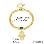 Retro-Palm-304-Stainless-Steel-18K-Gold-Plated-Glass-Bracelets-In-Bulk-display-picture-1