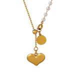 Simple-Style-Heart-Shape-Titanium-Steel-Pearl-Plating-Pendant-Necklace-1-Piece