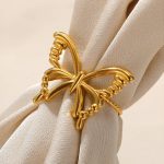 Wholesale-Jewelry-Sweet-Simple-Style-Butterfly-304-Stainless-Steel-Plating-Hollow-Out-Rings-display-picture-5